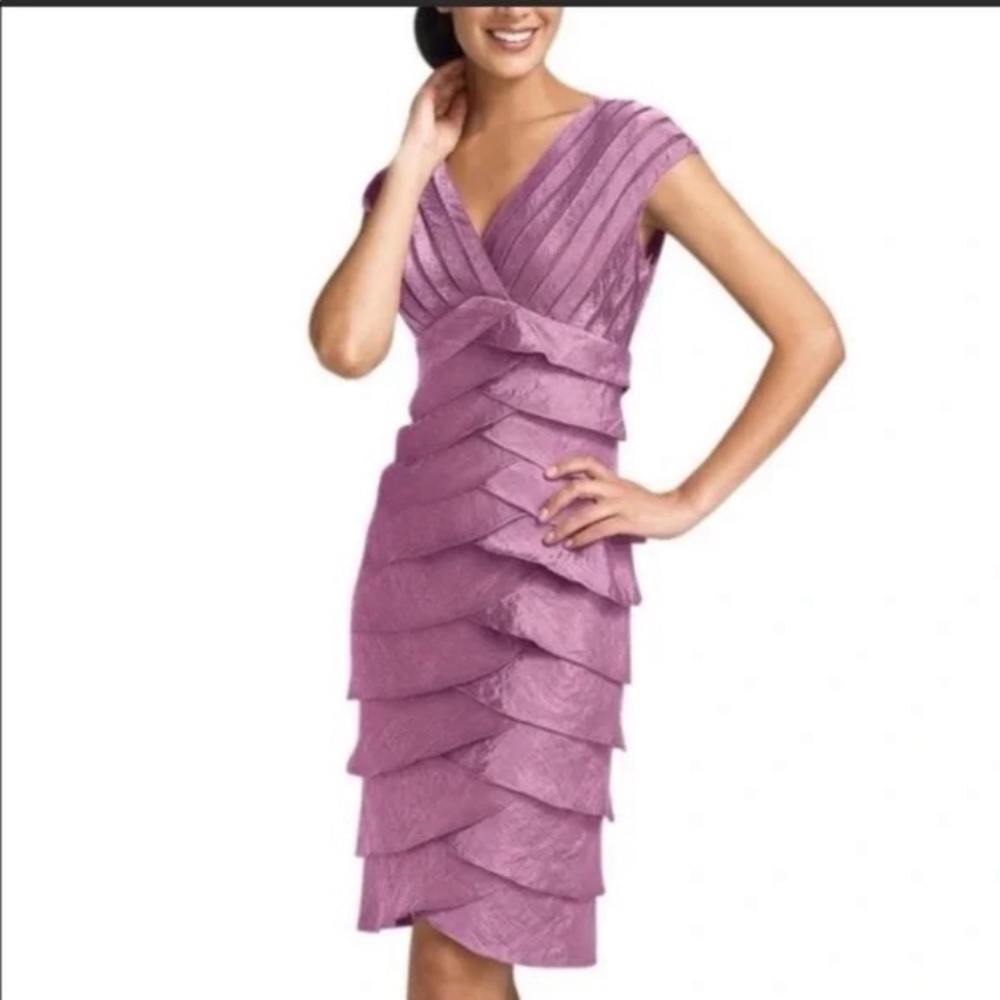 Adrianna Papell purple shimmery layered dress NWT size 8